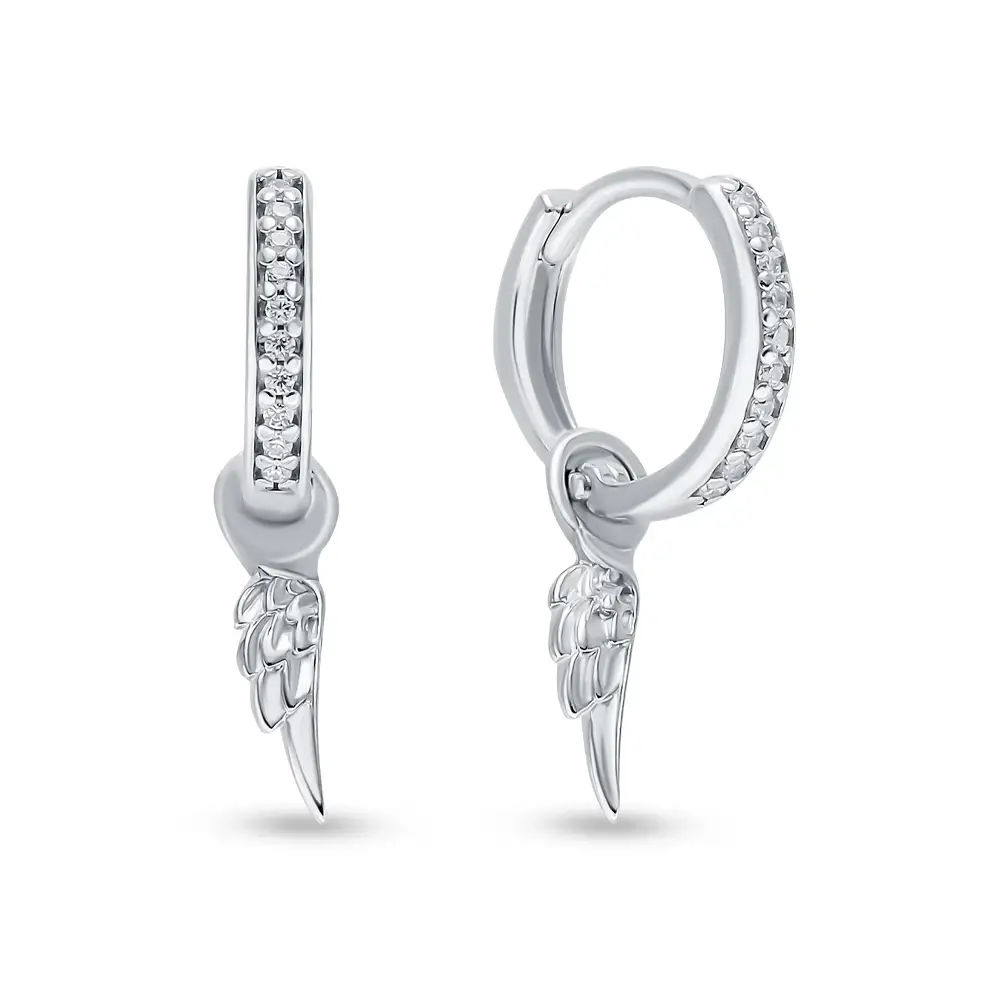 Серьги с фианитами из серебра 925 пробы