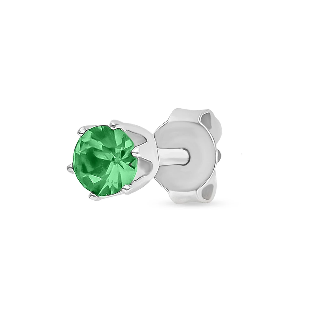 Серьга с фианитом из серебра 925 пробы 1