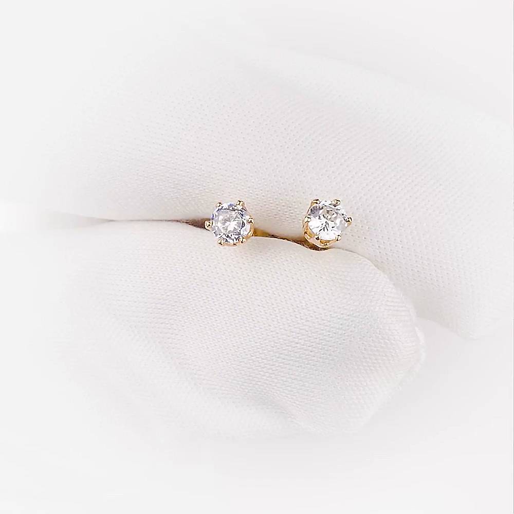Серьги с фианитами из серебра 925 пробы 1