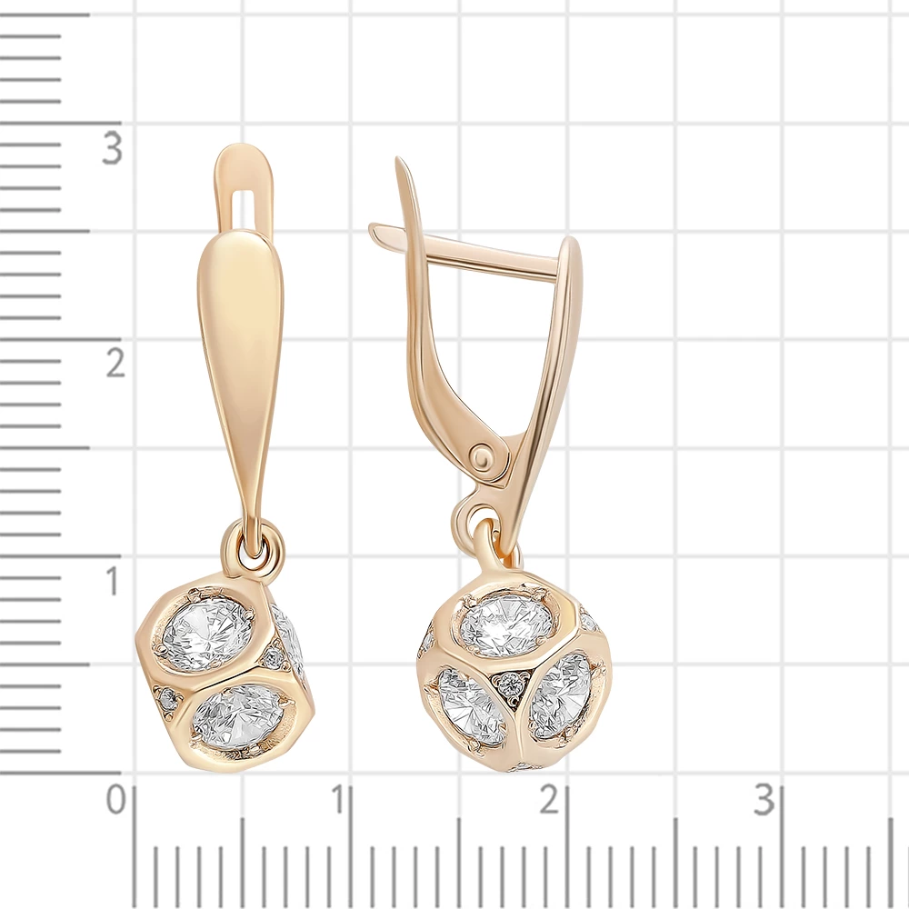 Серьги с фианитами из серебра 925 пробы 2