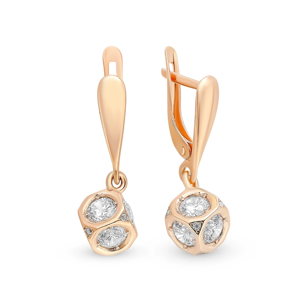 Серьги с фианитами из серебра 925 пробы 1