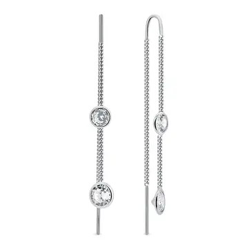 Серьги с фианитами из серебра 925 пробы