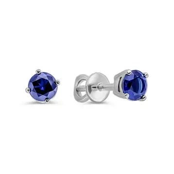 Серьги с фианитами из серебра 925 пробы