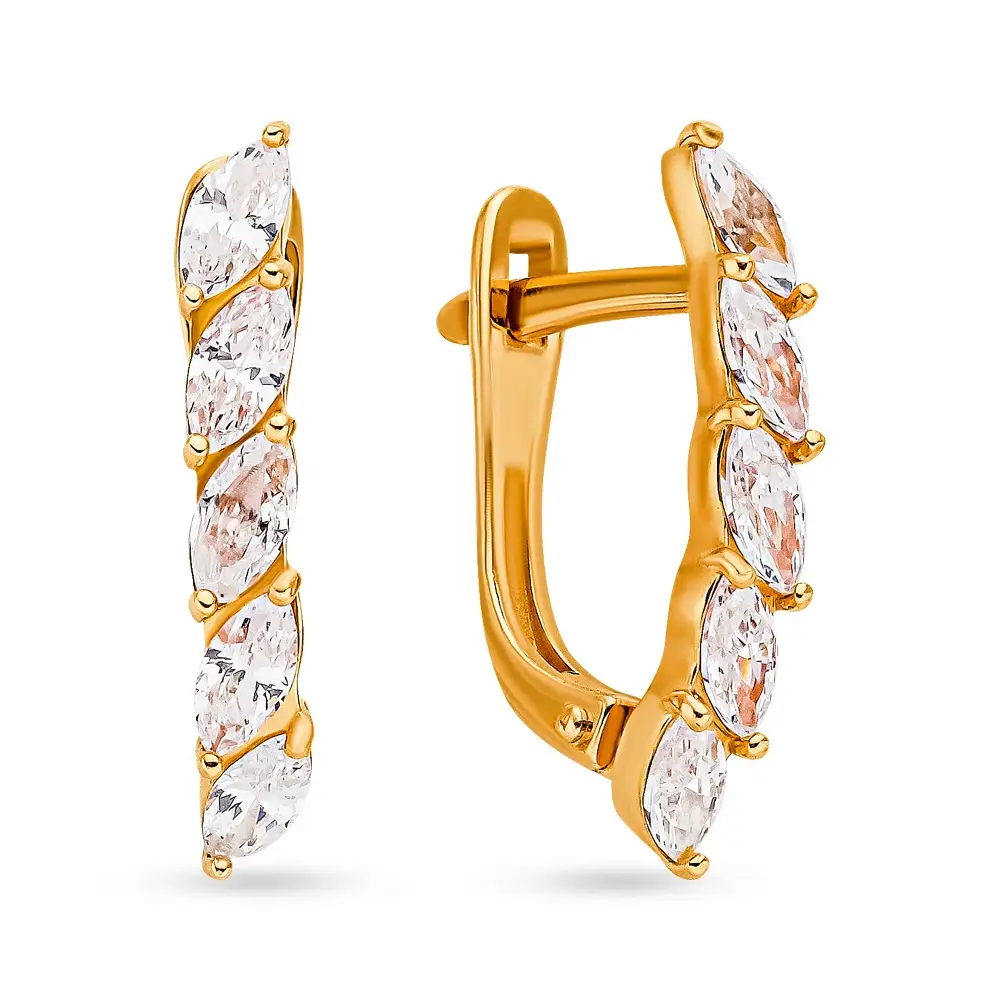 Серьги с фианитами из серебра 925 пробы 1