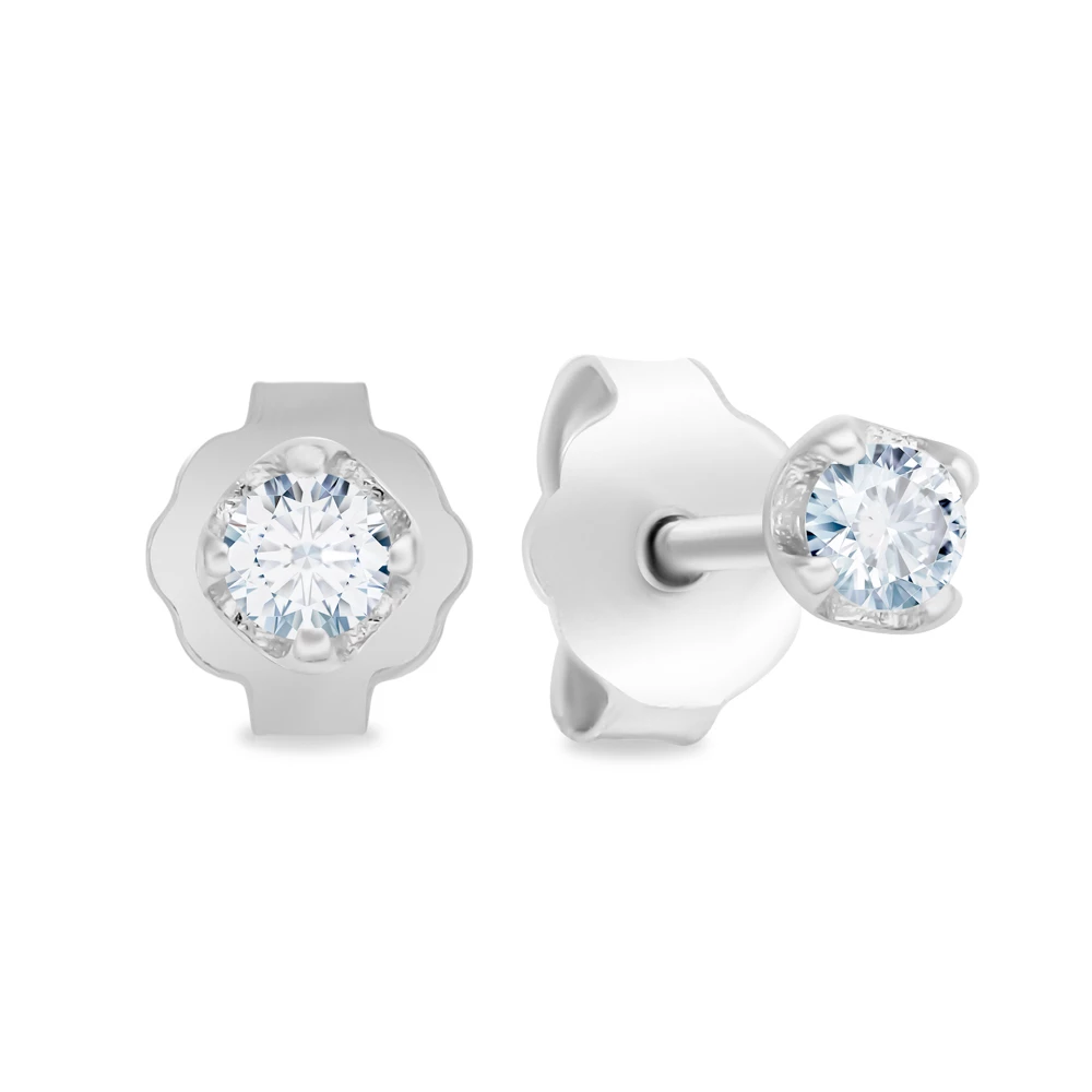 Серьги с фианитами из серебра 925 пробы 1