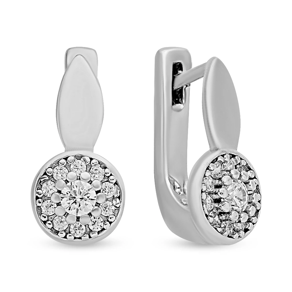 Серьги с фианитами из серебра 925 пробы 1