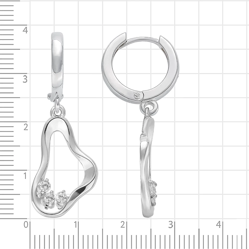 Серьги с фианитами из серебра 925 пробы 2