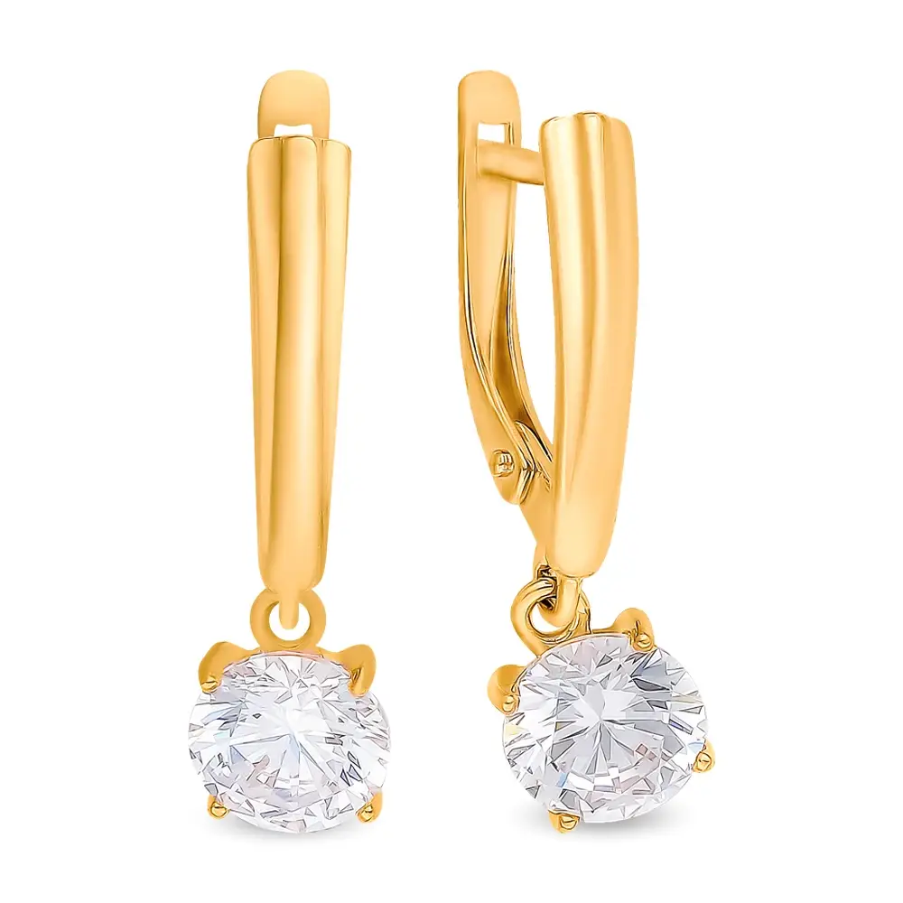 Серьги с фианитами из серебра 925 пробы 1
