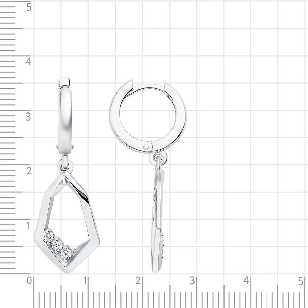 Серьги с фианитами из серебра 925 пробы 2