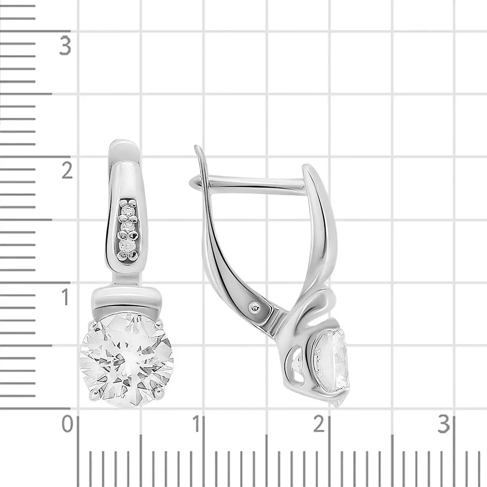 Серьги с фианитами из серебра 925 пробы 2