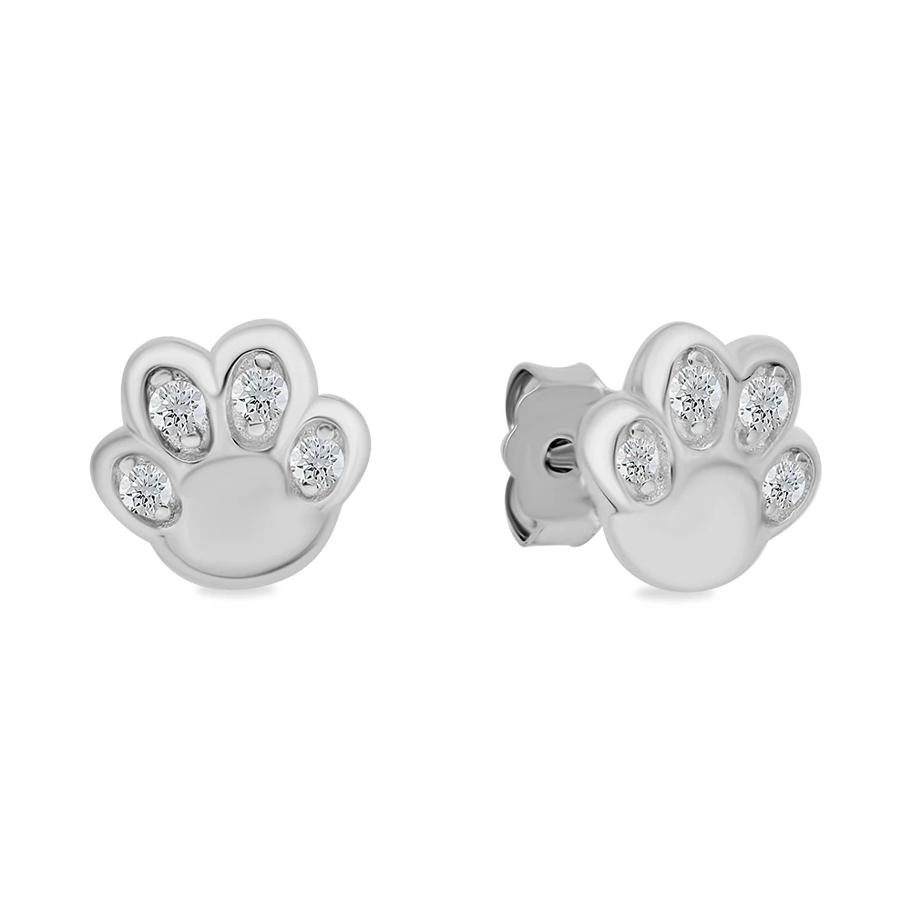 Серьги с фианитами из серебра 925 пробы 1