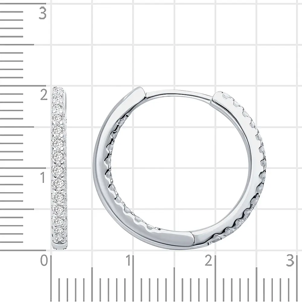 Серьги конго с фианитами из серебра 925 пробы 3