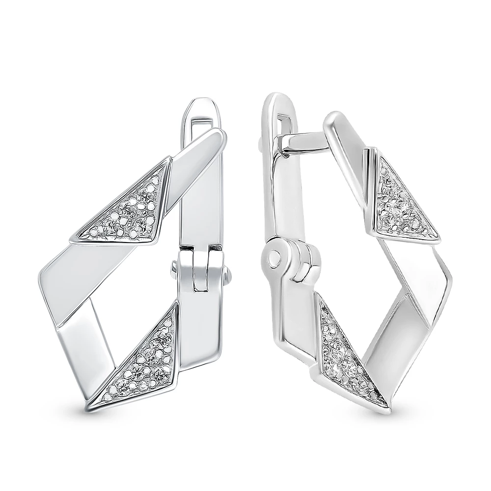 Серьги с фианитами из серебра 925 пробы 1