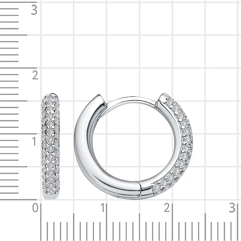 Серьги конго с фианитами из серебра 925 пробы 2