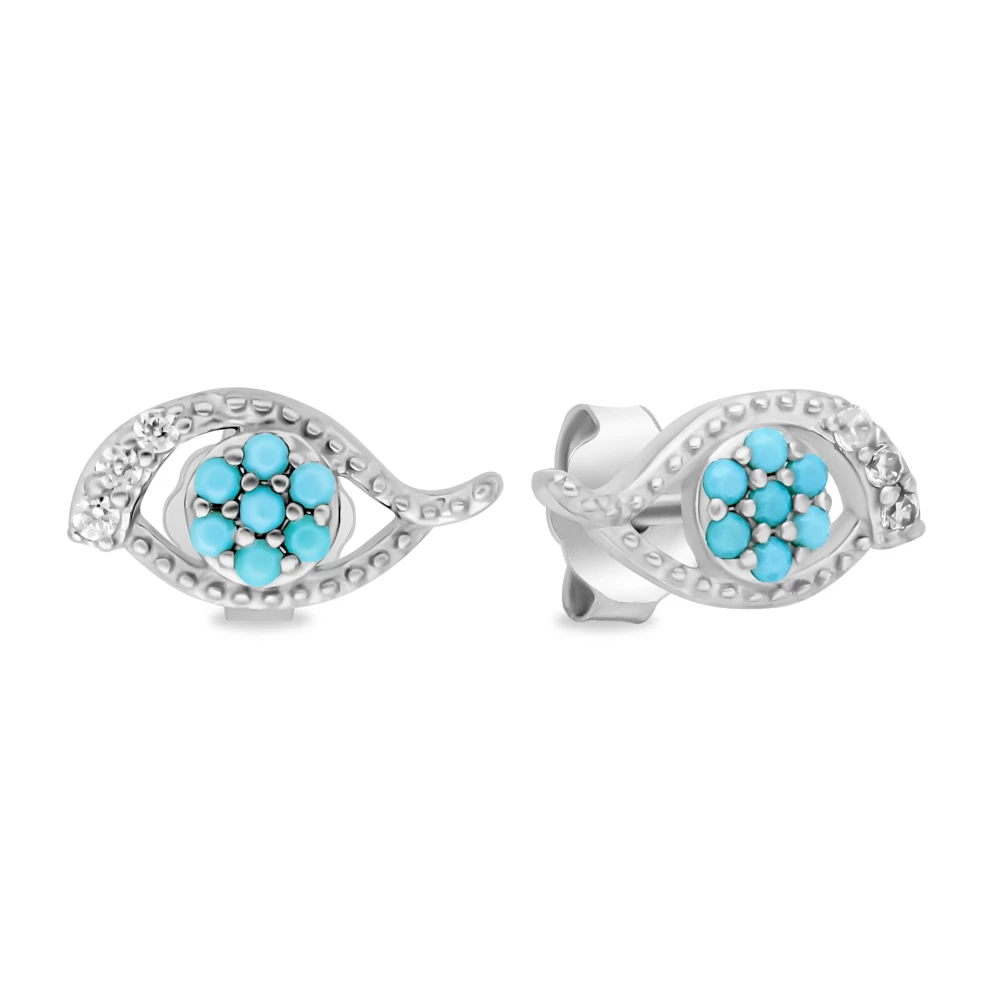 Серьги с фианитами из серебра 925 пробы 1