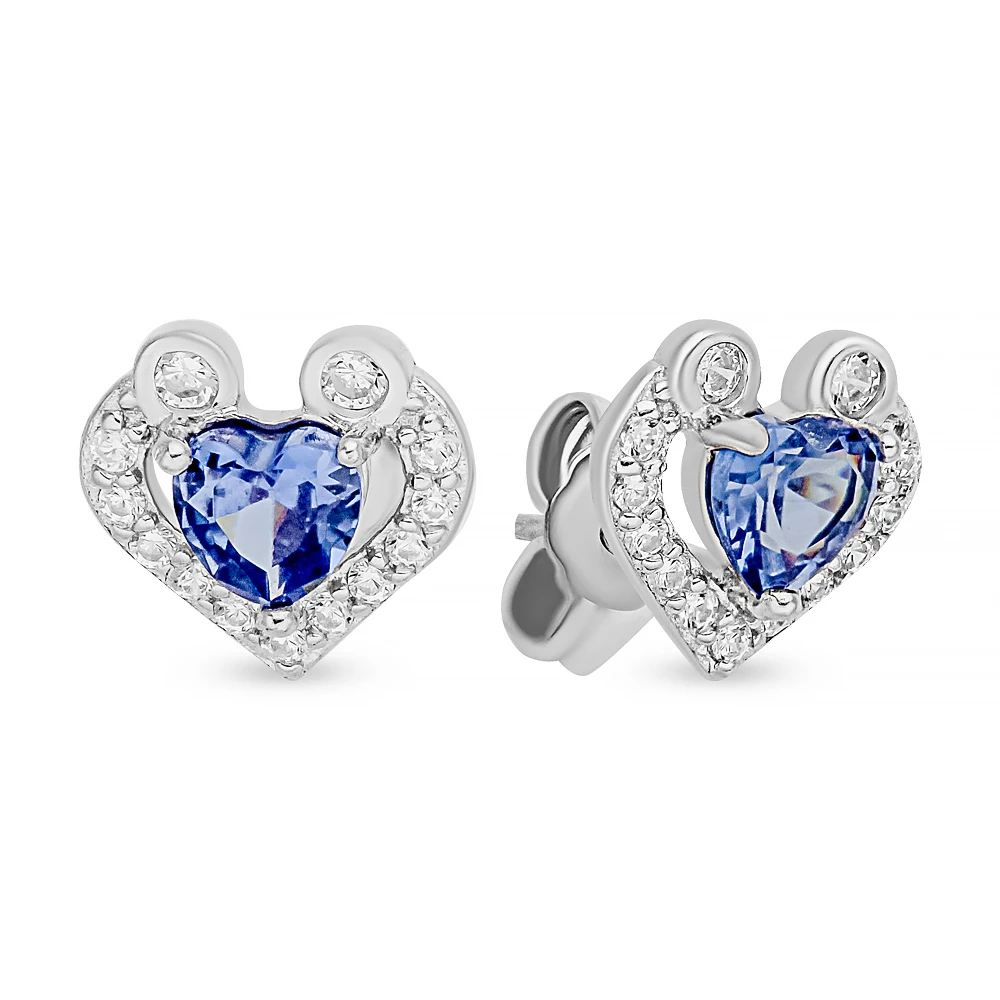 Серьги с фианитами из серебра 925 пробы 1