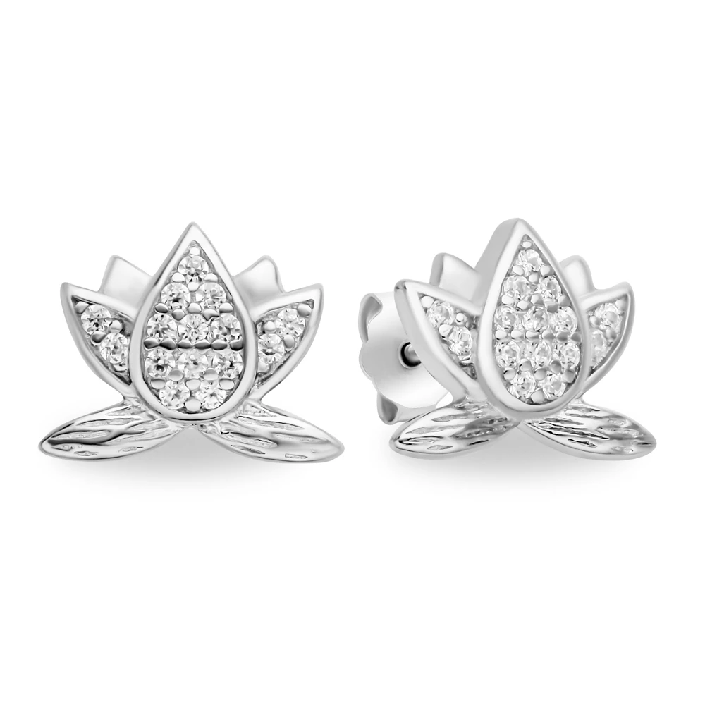 Серьги с фианитами из серебра 925 пробы 1