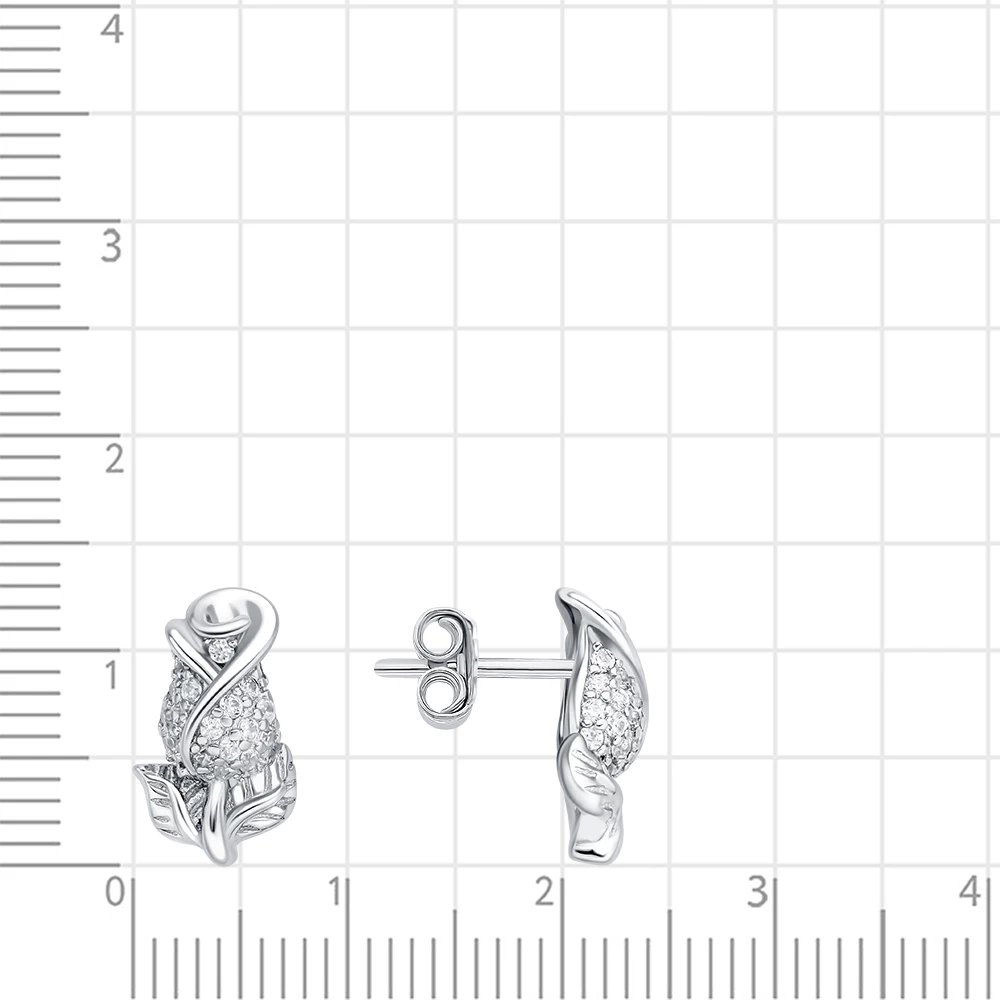 Серьги с фианитами из серебра 925 пробы 2