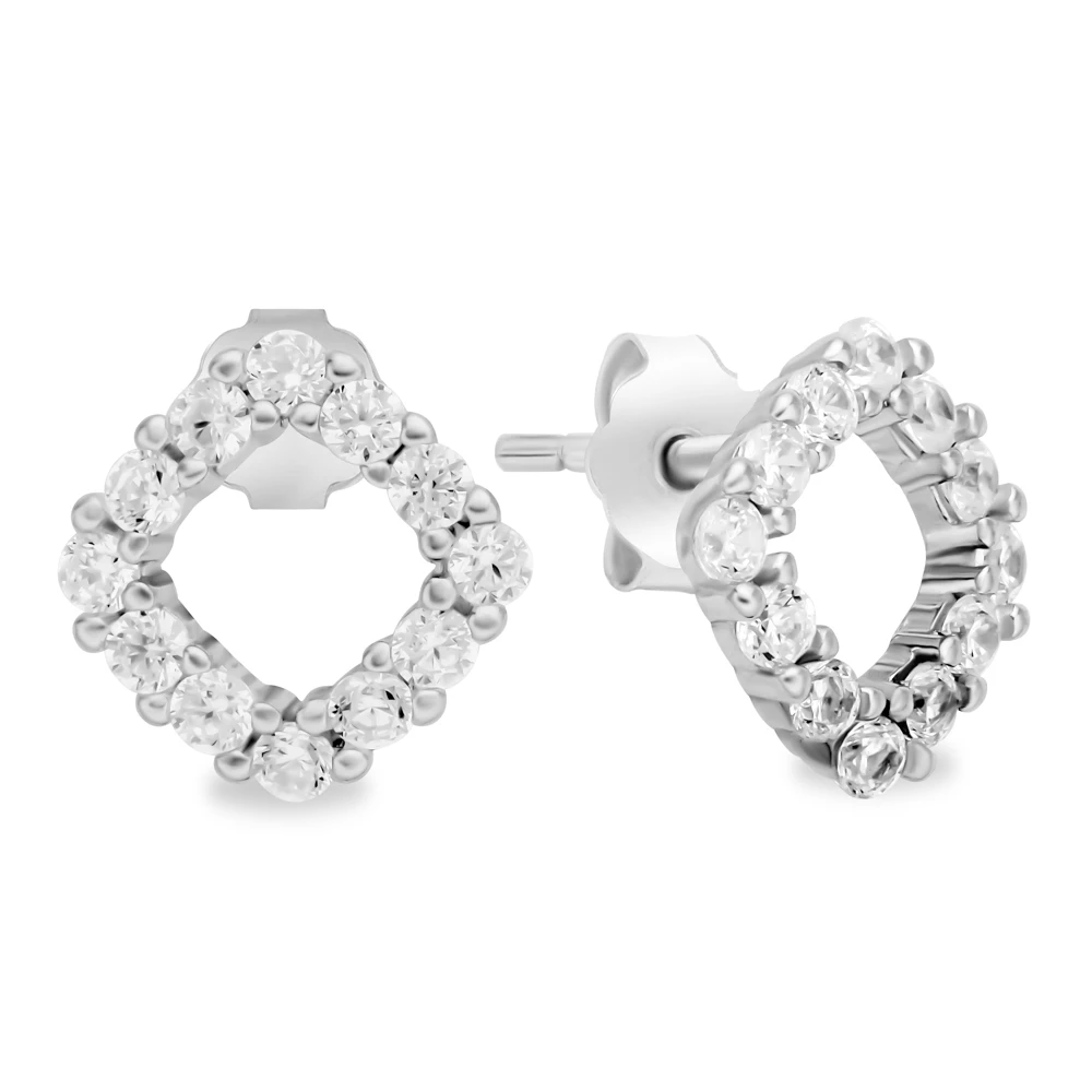 Серьги с фианитами из серебра 925 пробы 1