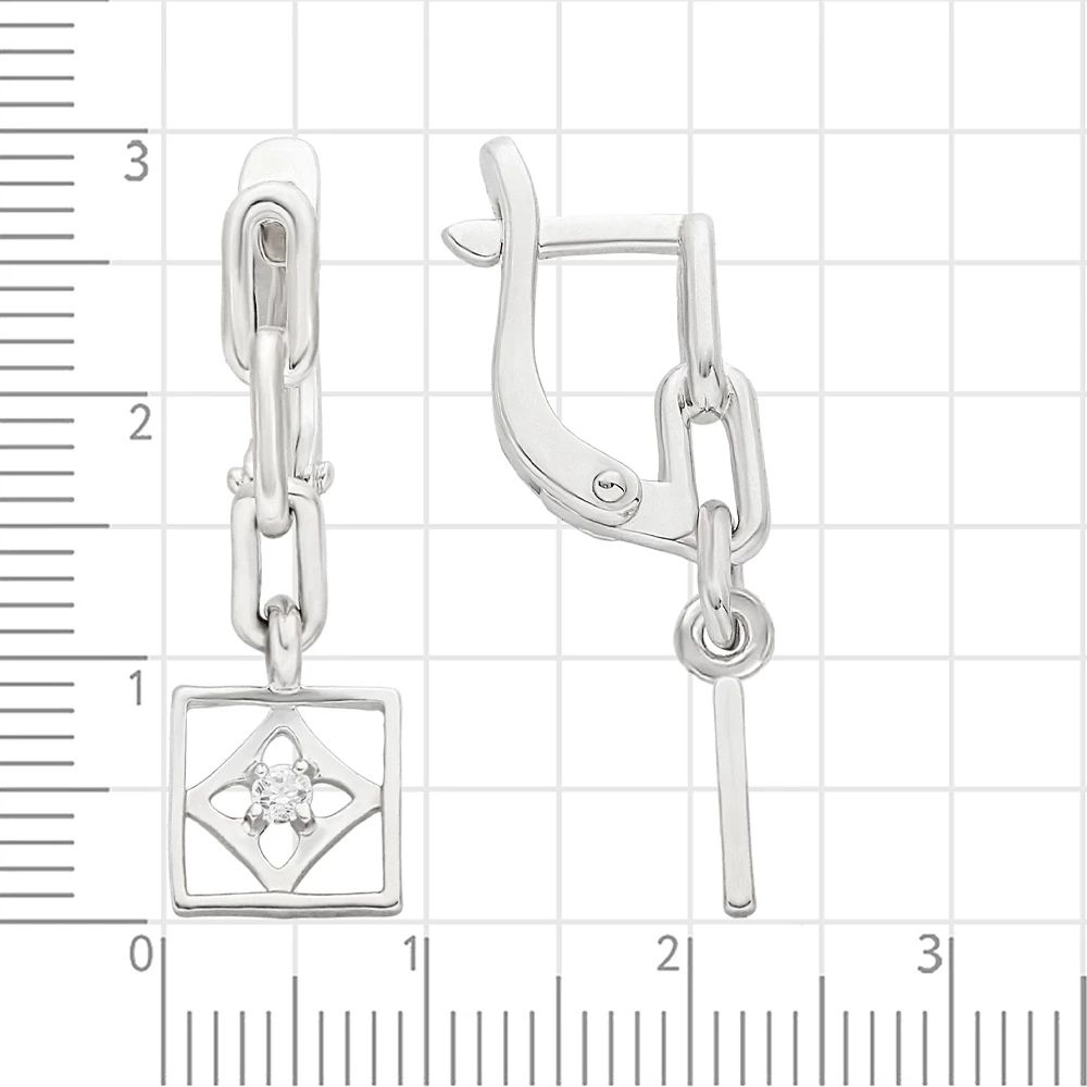 Серьги с фианитами из серебра 925 пробы 2