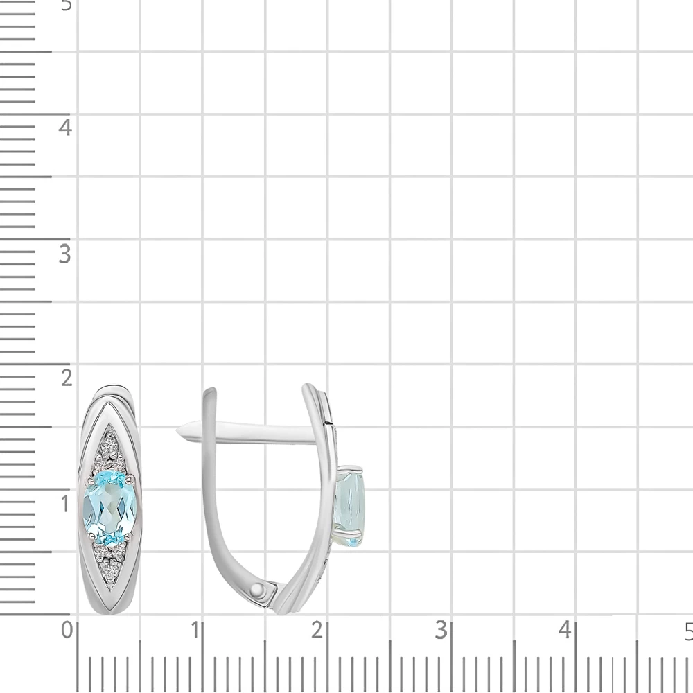 Серьги с топазами из серебра 925 пробы 2