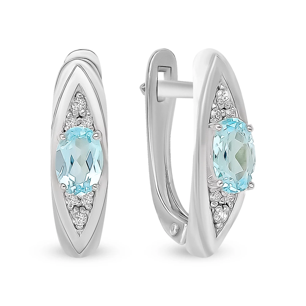 Серьги с топазами из серебра 925 пробы 1