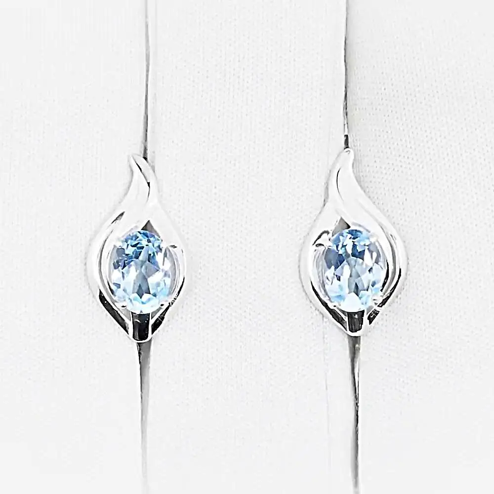 Серьги с топазами из серебра 925 пробы 2