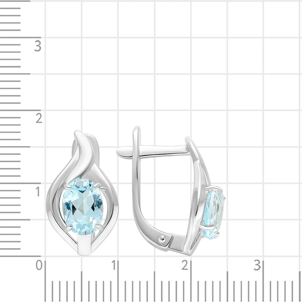 Серьги с топазами из серебра 925 пробы 2