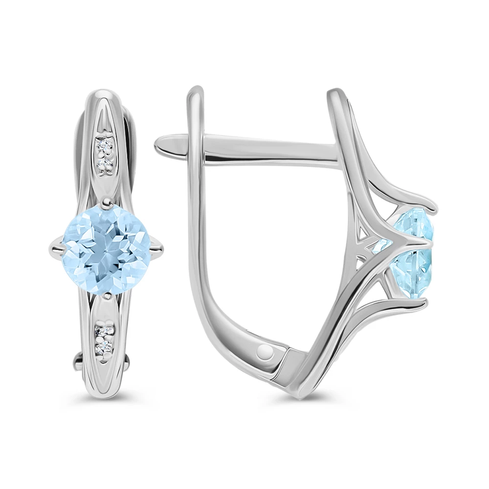 Серьги с топазами из серебра 925 пробы 2