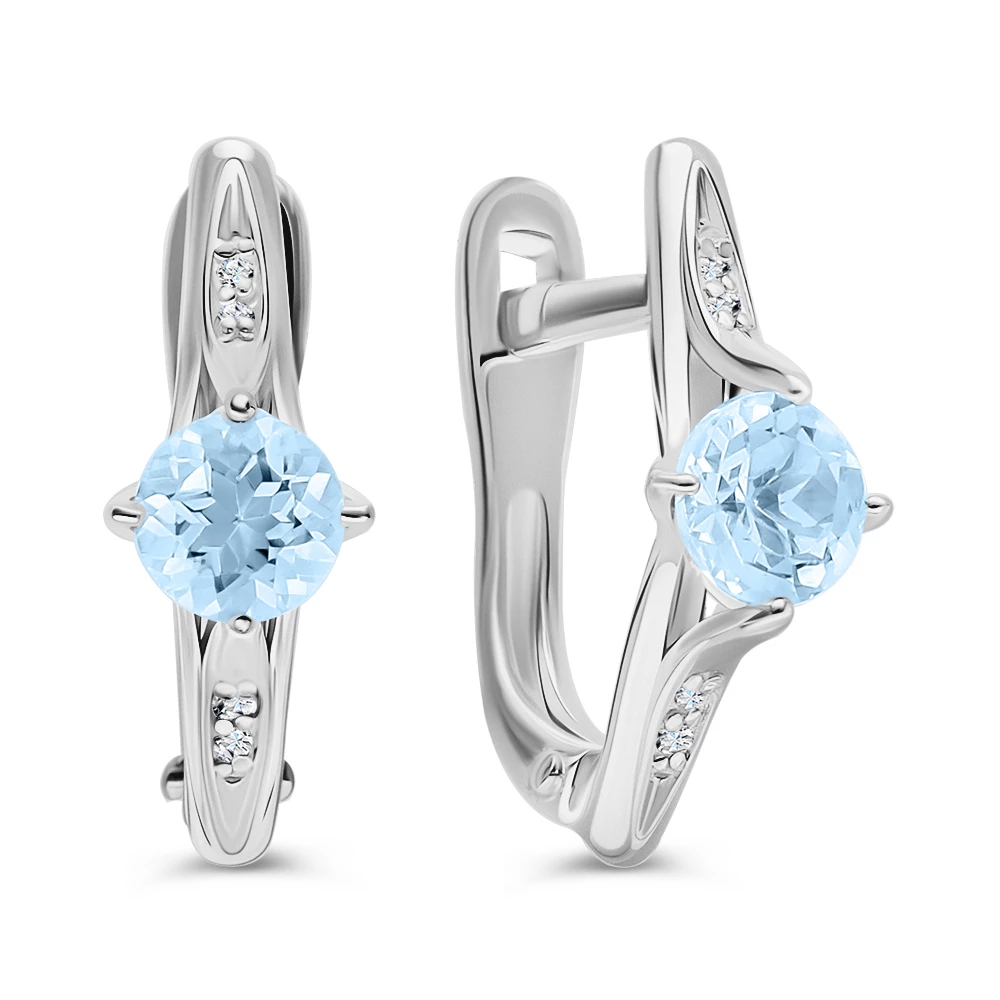 Серьги с топазами из серебра 925 пробы 1