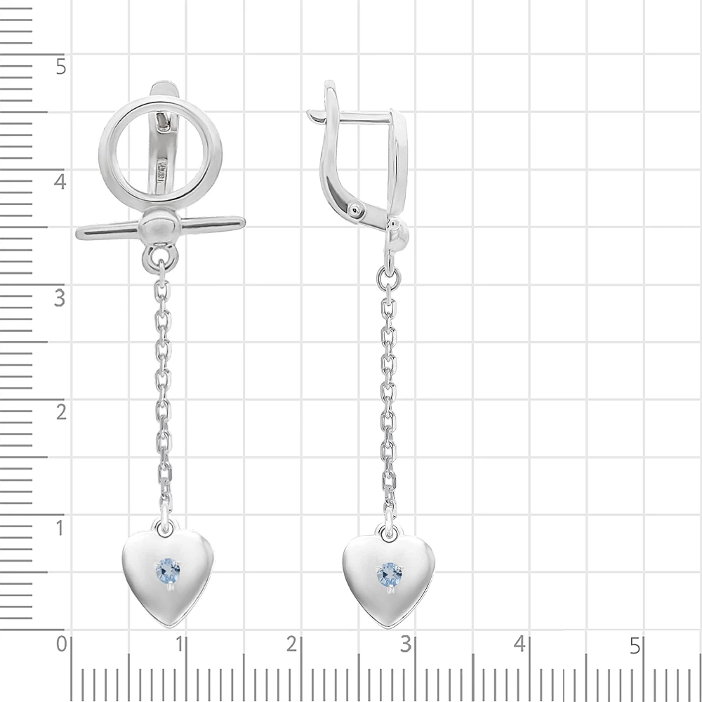 Серьги с фианитами из серебра 925 пробы 2