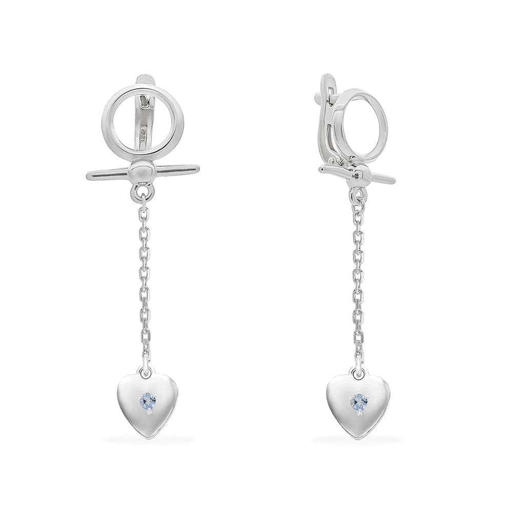 Серьги с фианитами из серебра 925 пробы 1