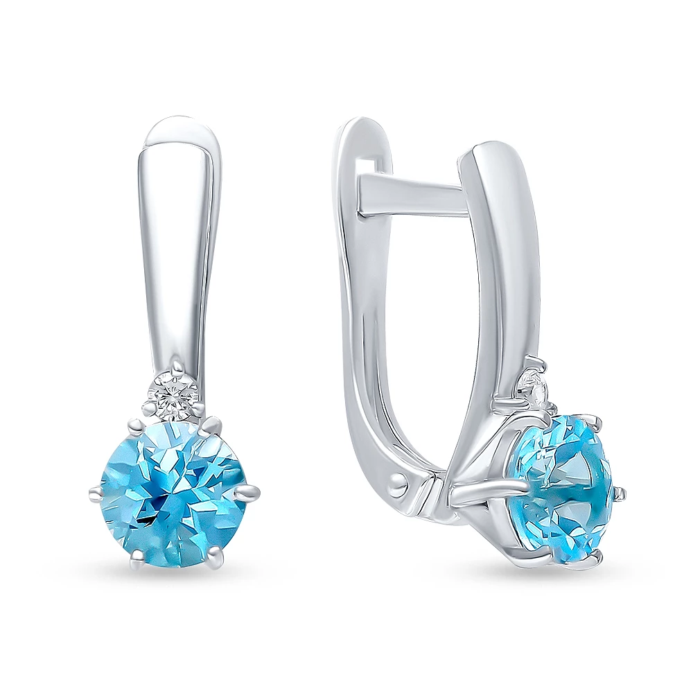 Серьги с топазами из серебра 925 пробы 1