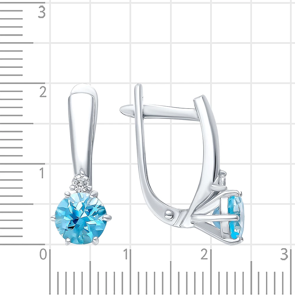Серьги с топазами из серебра 925 пробы 2