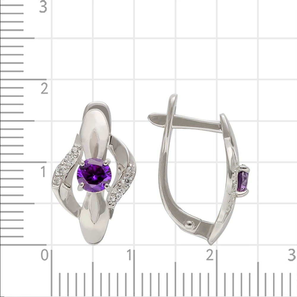 Серьги с фианитами из серебра 925 пробы 2