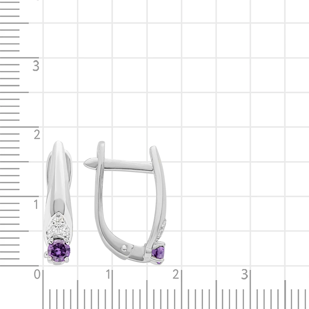 Серьги с фианитами из серебра 925 пробы 2