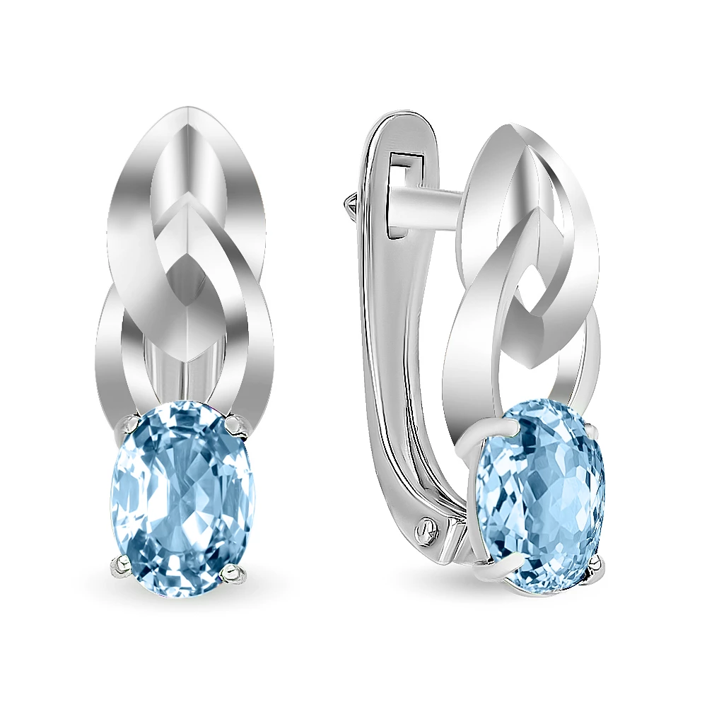 Серьги с топазами из серебра 925 пробы 1