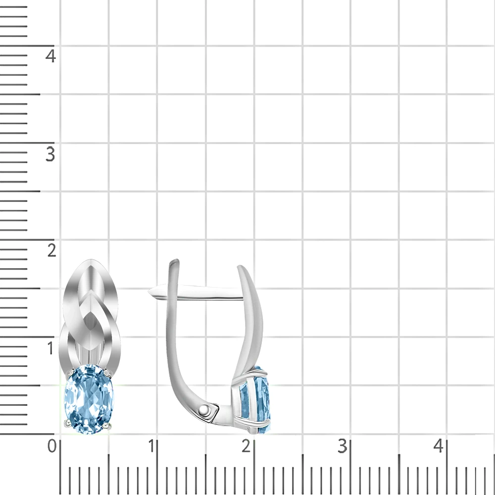 Серьги с топазами из серебра 925 пробы 2