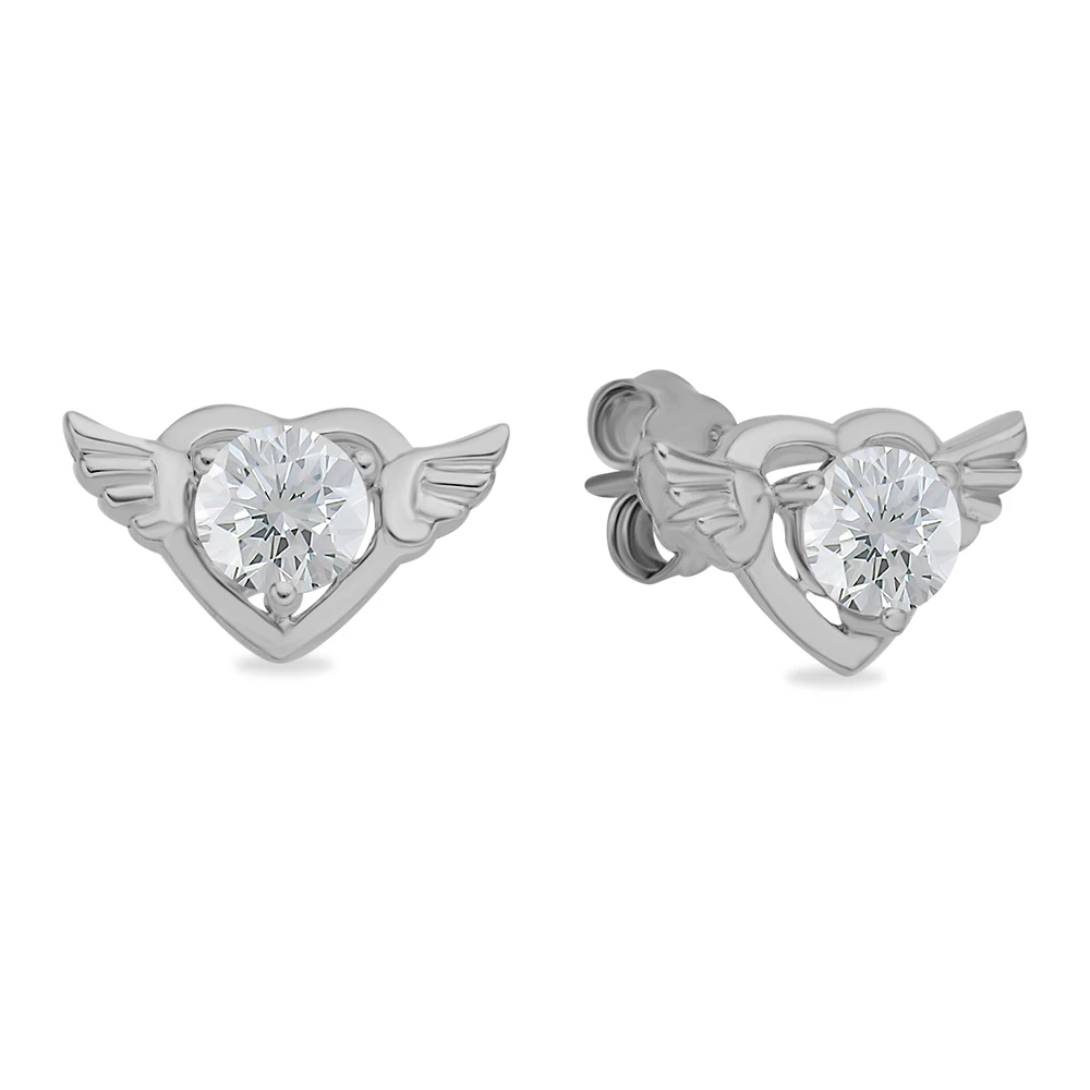 Серьги с фианитами из серебра 925 пробы 1
