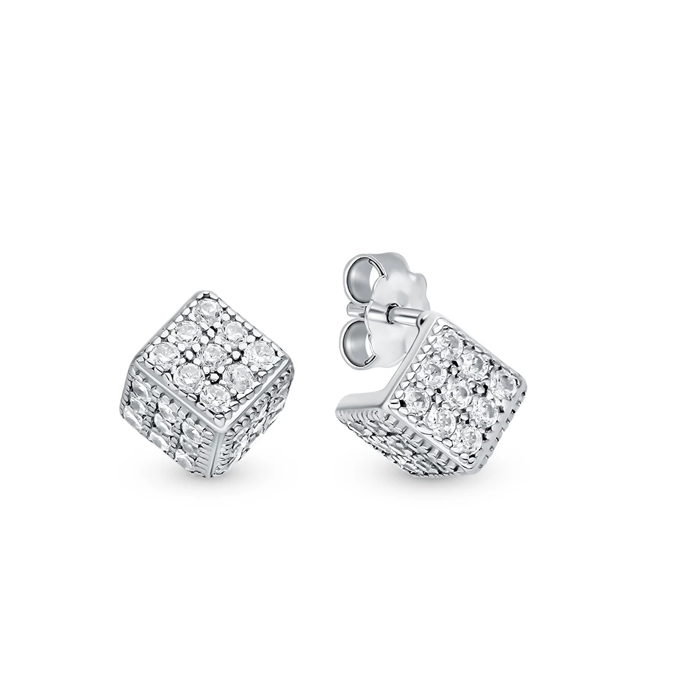 Серьги с фианитами из серебра 925 пробы