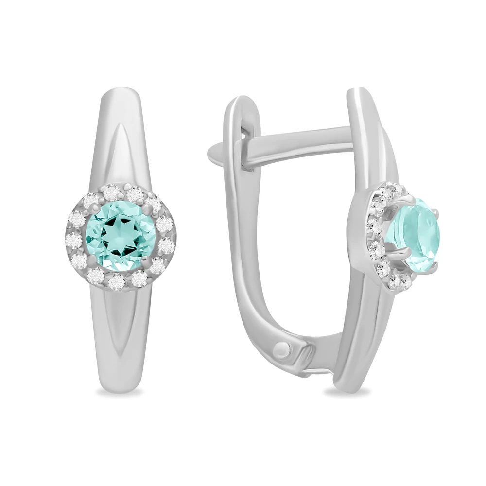 Серьги с топазами из серебра 925 пробы 1