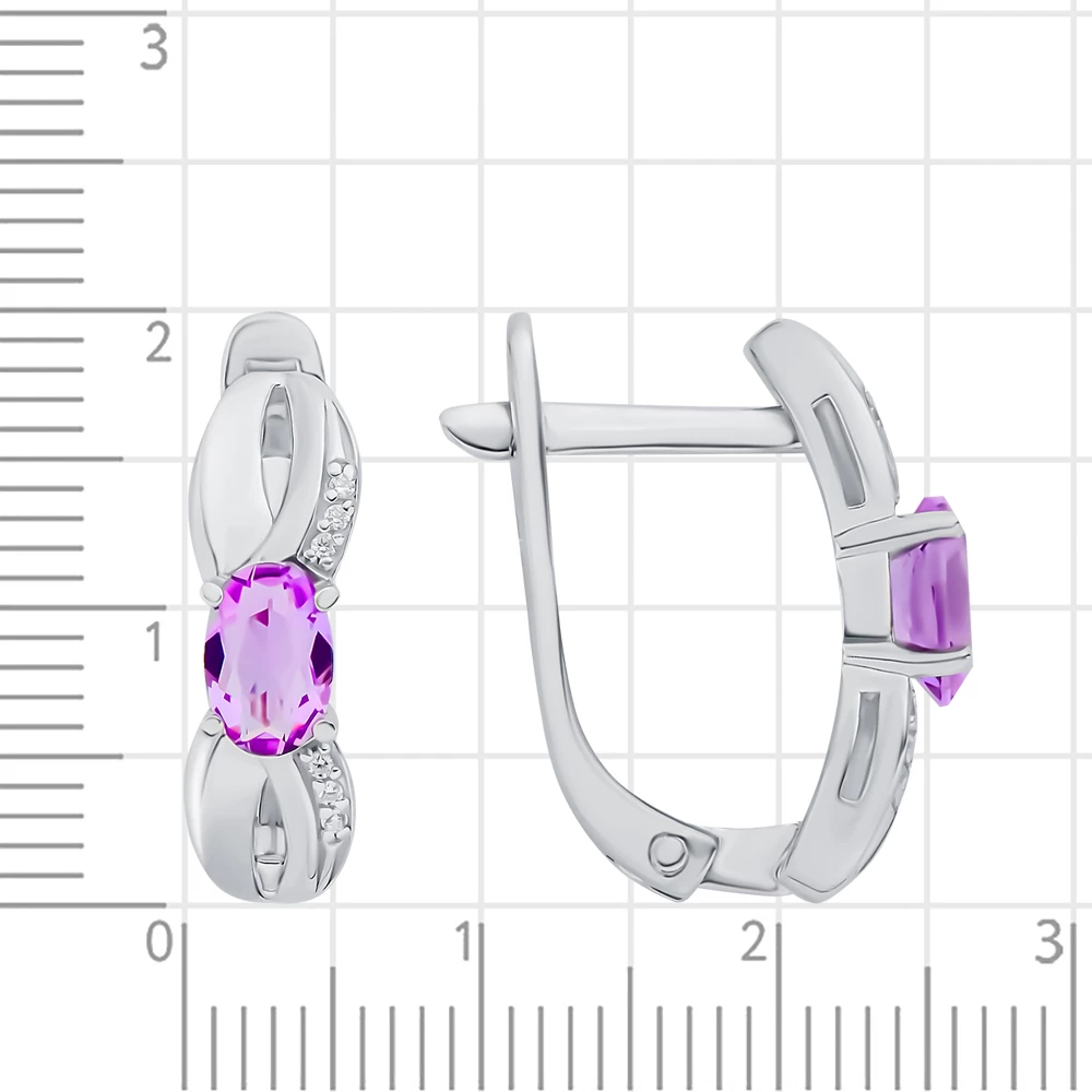 Серьги с аметистами из серебра 925 пробы 2