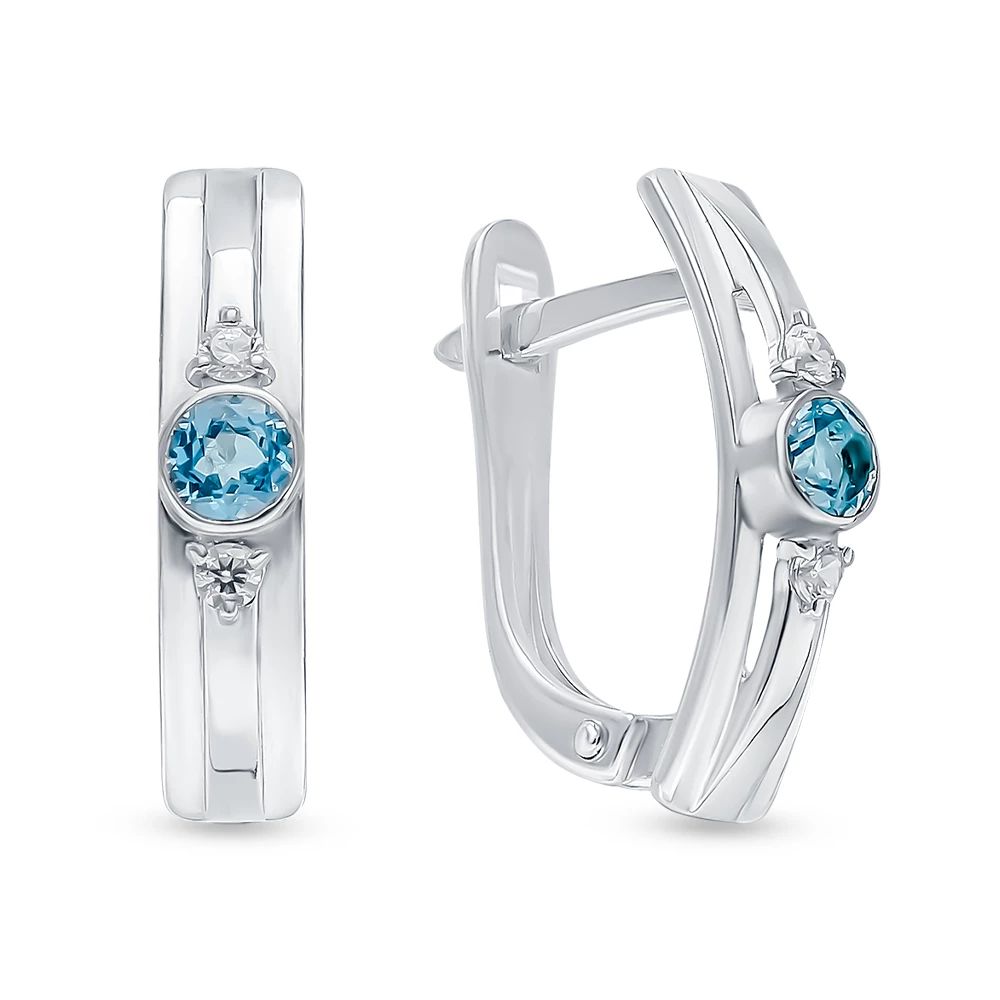 Серьги с топазами из серебра 925 пробы 1