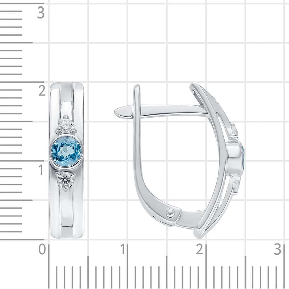 Серьги с топазами из серебра 925 пробы 2