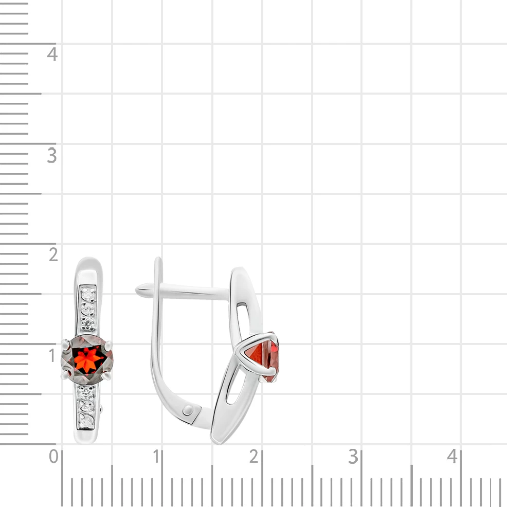 Серьги с гранатами из серебра 925 пробы 2