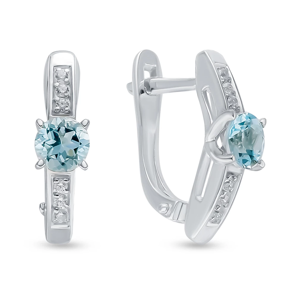 Серьги с топазами из серебра 925 пробы 1