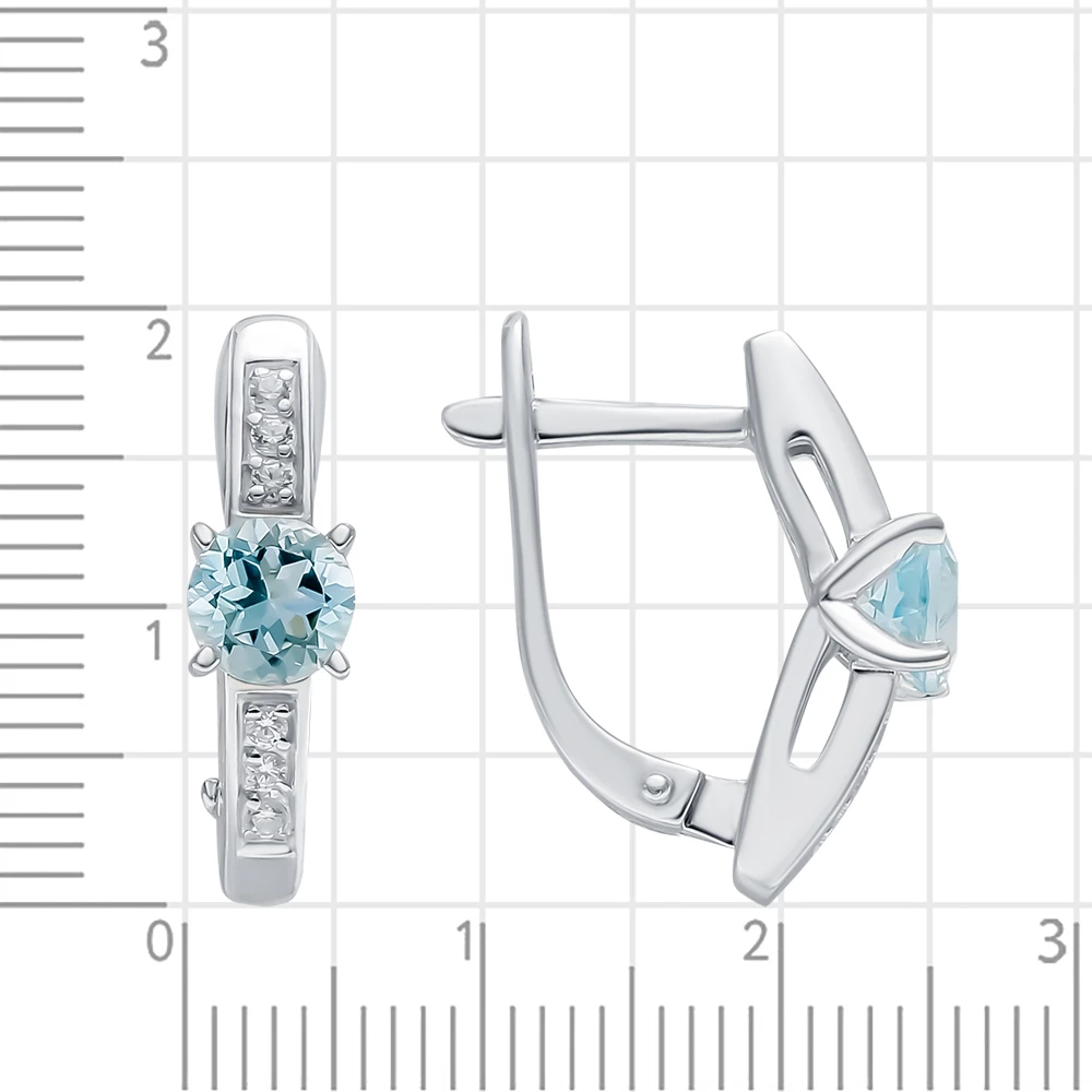 Серьги с топазами из серебра 925 пробы 2