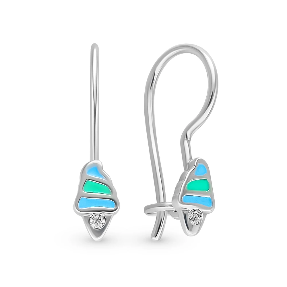 Серьги с фианитами из серебра 925 пробы 1