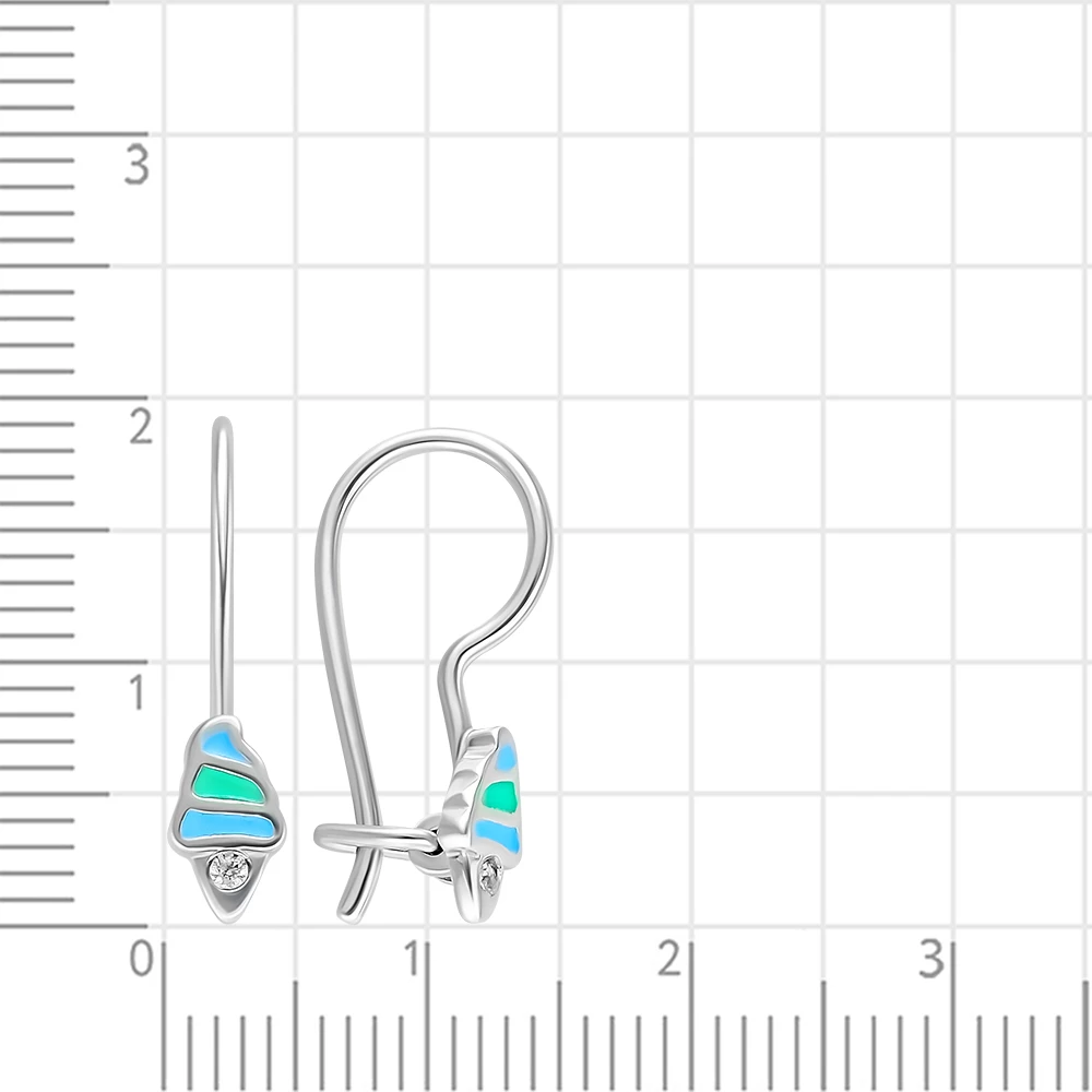 Серьги с фианитами из серебра 925 пробы 2