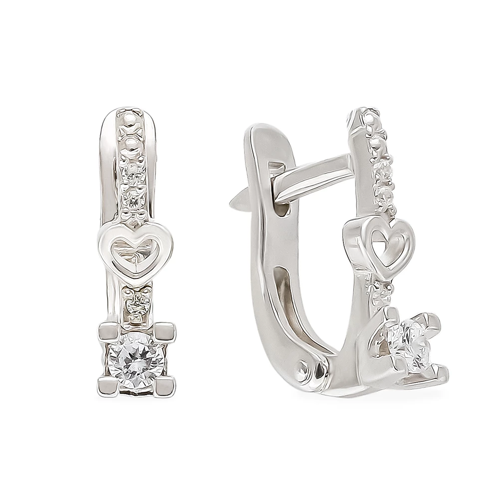 Серьги с фианитами из серебра 925 пробы 1